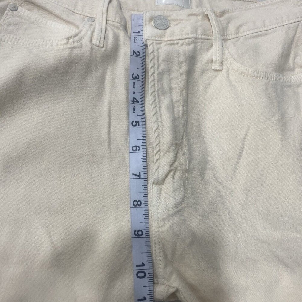 NWT Mother High Waisted Rascal Ankle Fray in Chalk It Up Ivory Stretch Jeans 30 - Picture 6 of 12